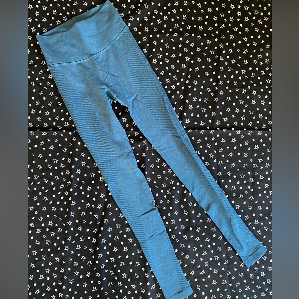 Lululemon deep ocean blue seamless athleisure contour leggings, full length, XS